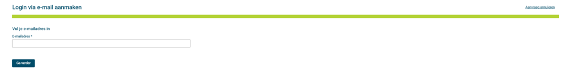 Vul je e-mailadres in en klik op ‘Ga verder’