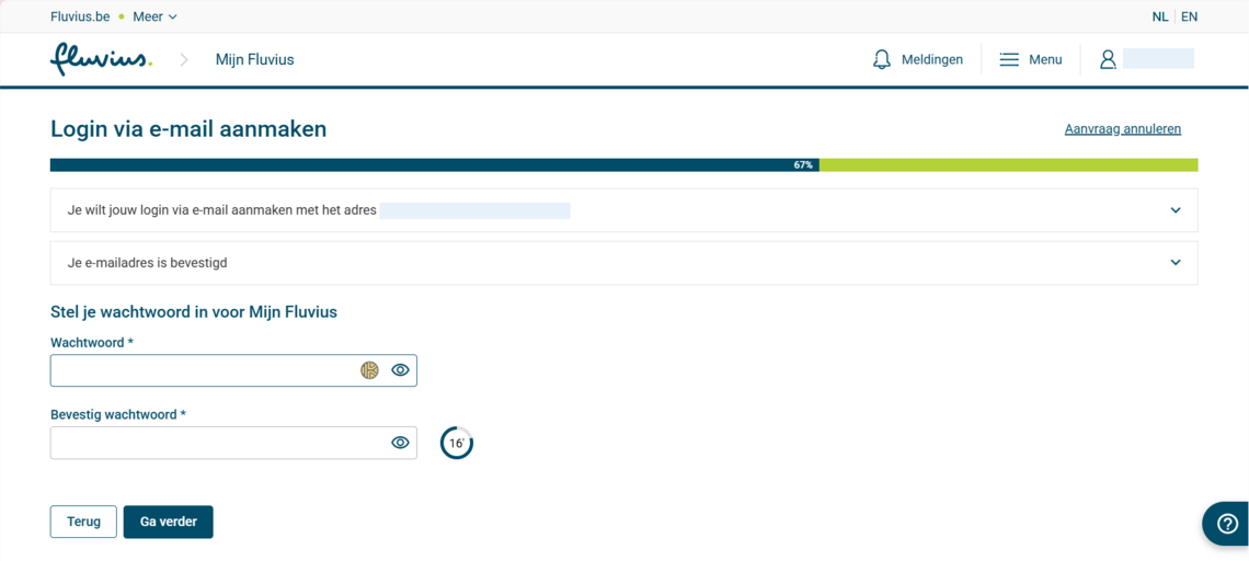 Stel je wachtwoord in.