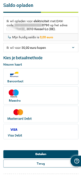 Kies de manier waarop je wil betalen. Dat kan met Bancontact, Maestro, Mastercard Debit en Visa Debit. 