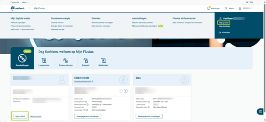 Mijn profiel in Mijn Fluvius