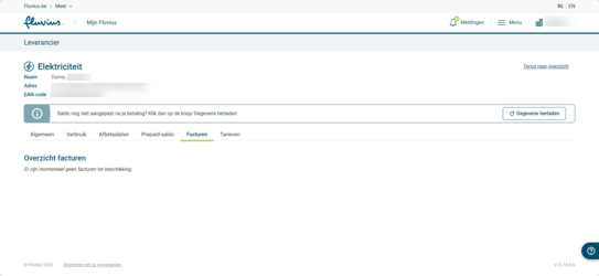 Geen facturen te zien in mijn overzicht.