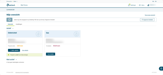 Klik op de blauwe knop ‘Saldo opladen’.