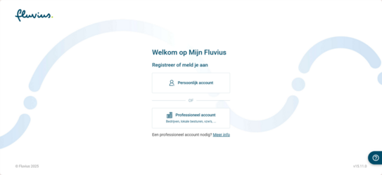 Startscherm van Mijn Fluvius