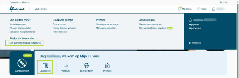 Je kan ook klikken op de tegel ‘Leverancier’. 