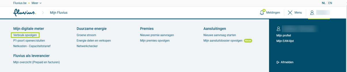 Verbruik opvolgen in Mijn Fluvius