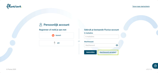 Klik op ‘Wachtwoord vergeten?’ en volg de instructies op je scherm